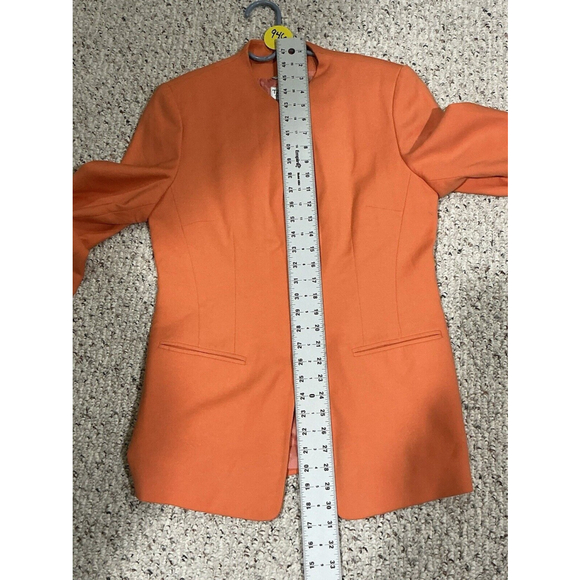 Woman’s Talbots Collections Front Full Zip Fully Lined Orange Suit Blazer 10 - Picture 8 of 9